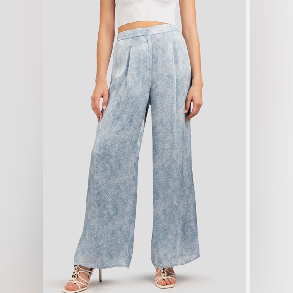 Michael Kors Petite Floral-Print Wide-Leg Pants